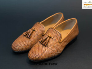 Giày lười nam da đan xen Tassel Loafer LF2097 001