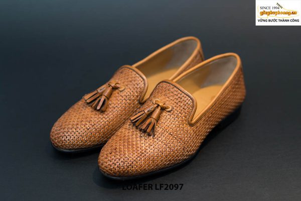 Giày lười nam da đan xen Tassel Loafer LF2097 001
