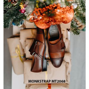 Giày da nam phối 2 màu đẹp Double Monkstrap MT2068 006