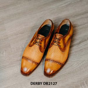 Giày tây nam da đan xen cao cấp Derby DB2127 001