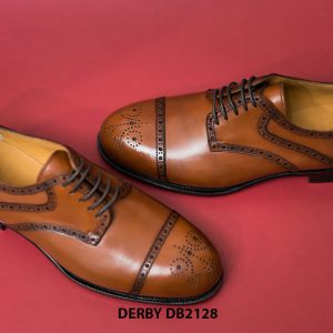 Giày da nam mũi tròn ôm chân Derby DB2128 007