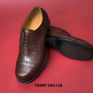 Giày da nam mũi tròn ôm chân Derby DB2128 004