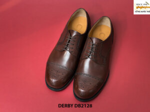 Giày da nam mũi tròn ôm chân Derby DB2128 001