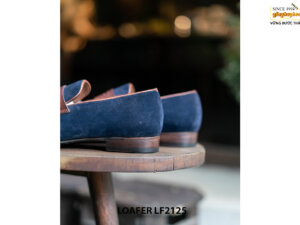 Giày lười nam da lộn xanh Navy Penny Loafer LF2125 006