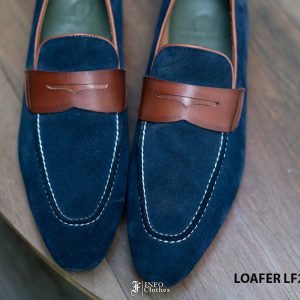 Giày lười nam da lộn xanh Navy Penny Loafer LF2125 005