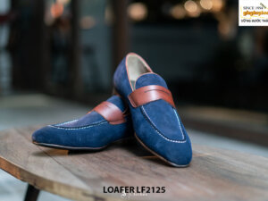 Giày lười nam da lộn xanh Navy Penny Loafer LF2125 003