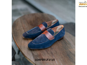 Giày lười nam da lộn xanh Navy Penny Loafer LF2125 002