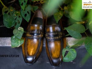 Giày da nam đánh màu Patina Penny Loafer LF2129 001