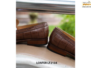 Giày da bò nam dập vân cá sấu Penny Loafer LF2134 004