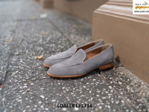 Giày da lộn nam màu xám Penny Loafer LF2135 004