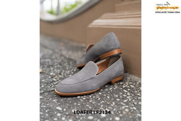 Giày da lộn nam màu xám Penny Loafer LF2135 003