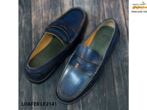 Giày lười nam Patina xanh dương Penny Loafer LF2141 003