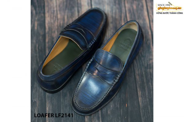 Giày lười nam Patina xanh dương Penny Loafer LF2141 003