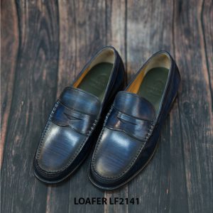 Giày lười nam Patina xanh dương Penny Loafer LF2141 001