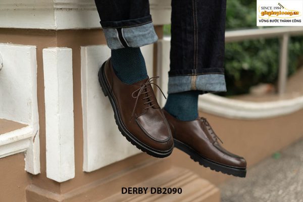 Giày da nam buộc dây đế cao su Derby DB2090 001