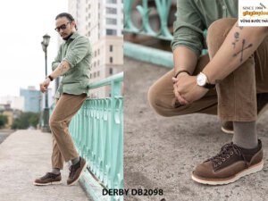 Giày tây nam da sáp cao cấp Derby DB2098 006