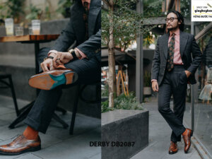Giày da nam Wingtips màu dung nham Derby DB2087 003