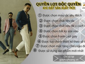 Quyền lợi độc quyền khi đặt đóng giày tây nam thủ công tại giayhuyhoang.vn