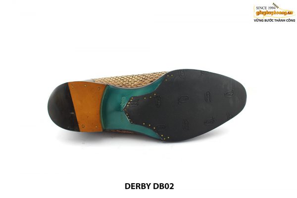 [Outlet size 42] Giày da nam phối da đan xen Derby DB02 006