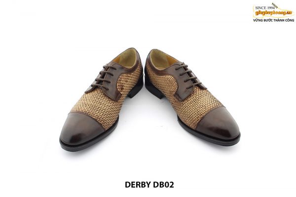 [Outlet size 42] Giày da nam phối da đan xen Derby DB02 004