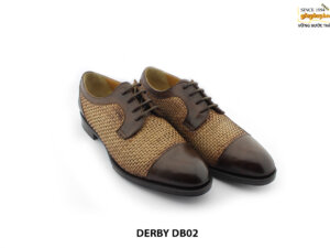 [Outlet size 42] Giày da nam phối da đan xen Derby DB02 003
