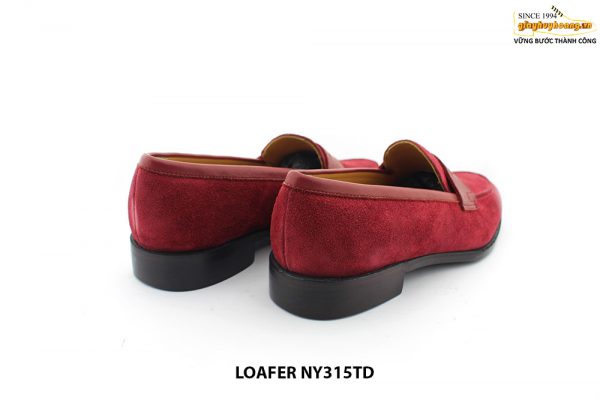 [Outlet Size 39] Giày lười nam da lộn đỏ đô loafer NY315TD 005