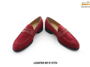 [Outlet Size 39] Giày lười nam da lộn đỏ đô loafer NY315TD 004