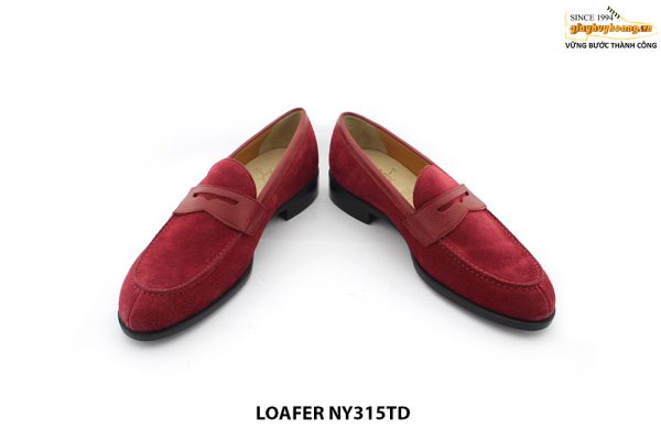 [Outlet Size 39] Giày lười nam da lộn đỏ đô loafer NY315TD 004