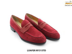 [Outlet Size 39] Giày lười nam da lộn đỏ đô loafer NY315TD 003