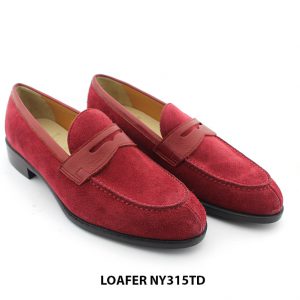 [Outlet Size 39] Giày lười nam da lộn đỏ đô loafer NY315TD 003