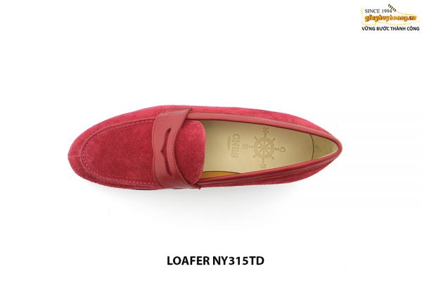 [Outlet Size 39] Giày lười nam da lộn đỏ đô loafer NY315TD 002