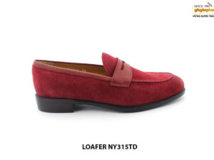 [Outlet Size 39] Giày lười nam da lộn đỏ đô loafer NY315TD 001