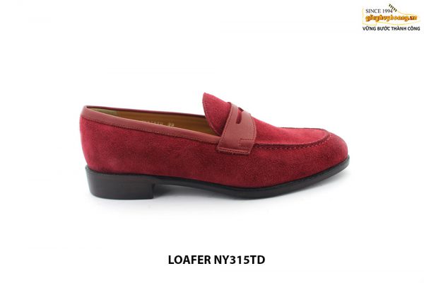 [Outlet Size 39] Giày lười nam da lộn đỏ đô loafer NY315TD 001