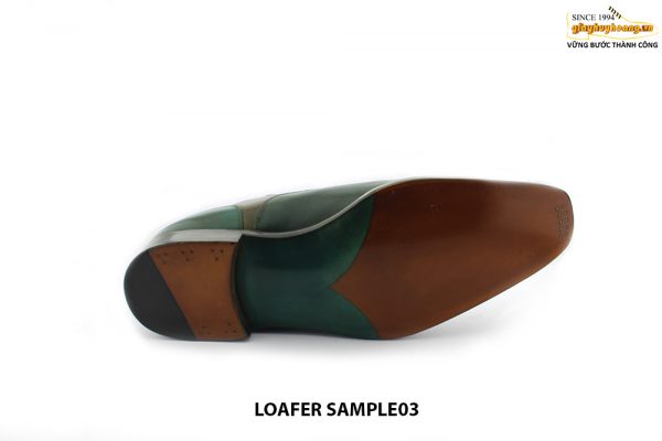 [Outlet Size 40] Giày lười nam đánh Patina xanh loafer SAMPLE 006