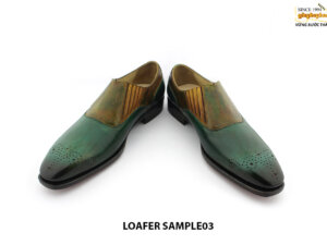 [Outlet Size 40] Giày lười nam đánh Patina xanh loafer SAMPLE 004