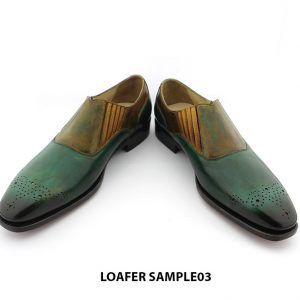 [Outlet Size 40] Giày lười nam đánh Patina xanh loafer SAMPLE 004