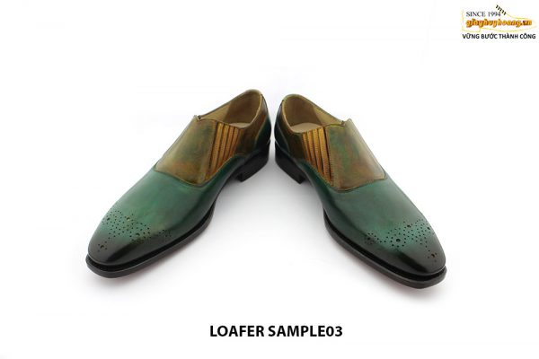 [Outlet Size 40] Giày lười nam đánh Patina xanh loafer SAMPLE 004
