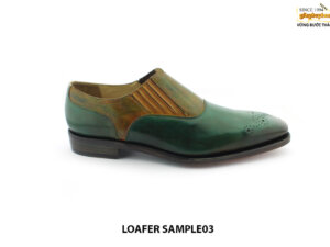 [Outlet Size 40] Giày lười nam đánh Patina xanh loafer SAMPLE 001
