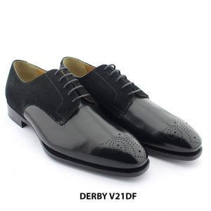 Giày da nam phối da lộn cao cấp Derby V21DF 002