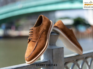 Giày da nam da lộn đế cao su Derby DB2143 001