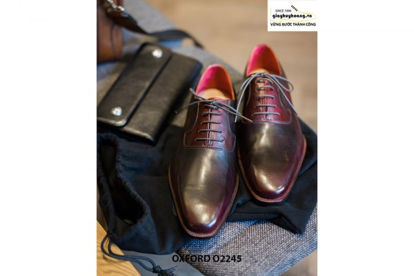 Giày da nam màu sắc đỏ đô Oxford O2245 002