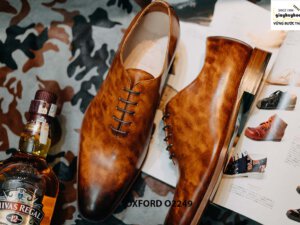 Giày da nam đánh màu đóm đóm Oxford Wholecut O2249 003