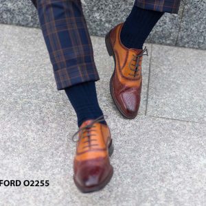 Giày tây nam Wingtips phối màu Oxford O2255 003