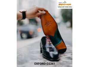 Giày da nam Wingtips màu đen Oxford O2261 003