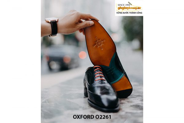Giày da nam Wingtips màu đen Oxford O2261 003