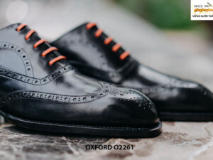 Giày da nam Wingtips màu đen Oxford O2261 001