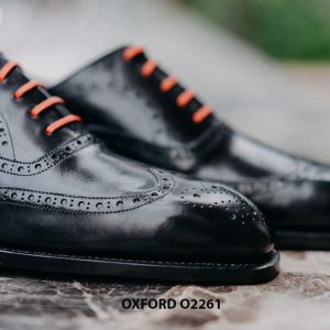 Giày da nam Wingtips màu đen Oxford O2261 001