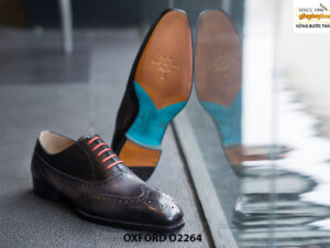 Giày da nam Patina tím khói Oxford O2265 004