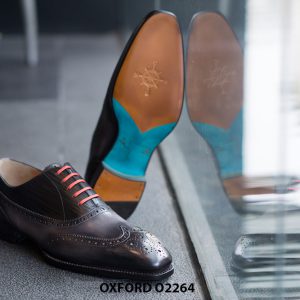 Giày da nam Patina tím khói Oxford O2265 004