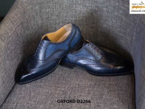 Giày da nam màu xanh navy Oxford O2266 006